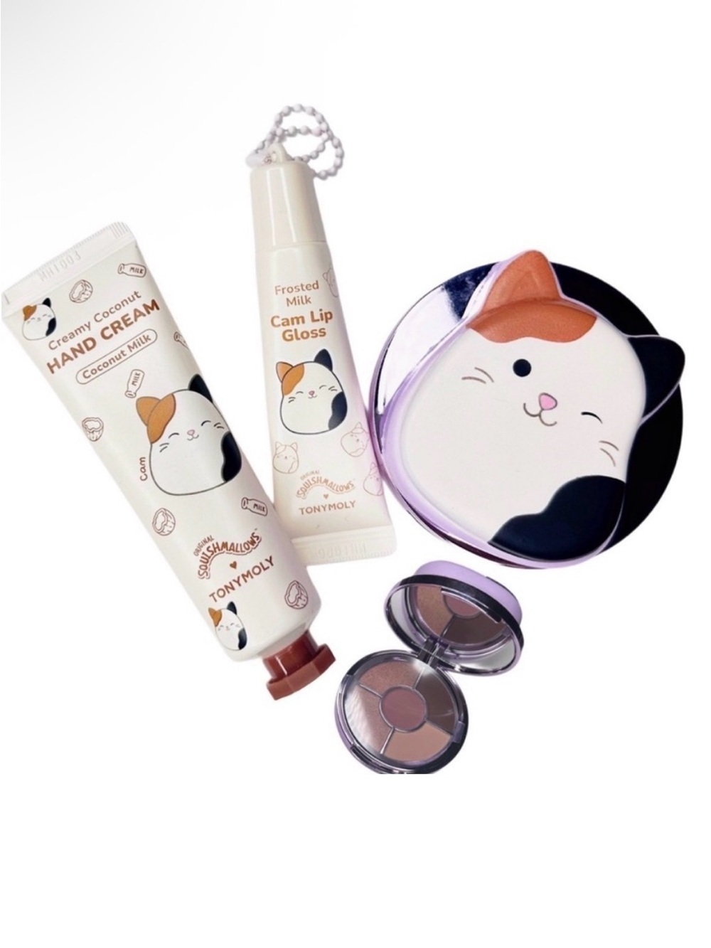 Squishmallows Cam the Cat Cosmetic Set — Cream & Pink Accents